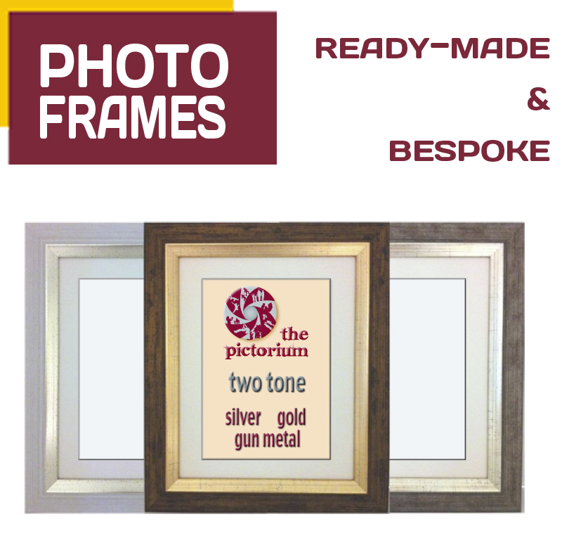 PHOTO FRAMES at Pictorium Photoshop Monkstown Dublin. From small ready made frames 6"x4" to custom made frames 6ft x 4ft! Ready made and Bespoke Custom Sizes. Photo Printing. Print and Frame. Photos from Facebook • Mobile Phone • USB • Laptop • iPad • Camera • Hard Copy • Slide • Neg