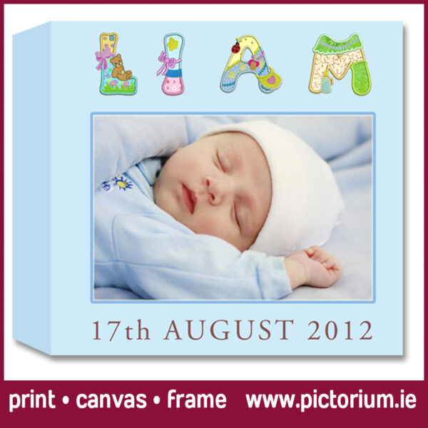 Baby Born Nursery Art. Boys Embroidery Name Photo and Birth Date. Canvas or Framed. Custom personalised Collages and Nursery Art designed and printed. Amazing customer reviews. Print Canvas Frame at Pictorium Photoshop Monkstown Your full service Photo Shop. They make the most wonderful gifts: Birthday • Engagement • Wedding • New Baby Why not create a special one for your home, they make a great talking point. Posted nationwide