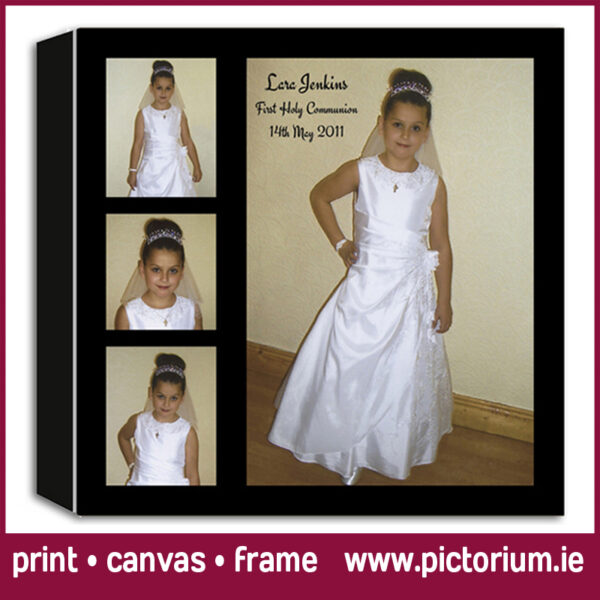 COMMUNION/CONFIRMATION PHOTO COLLAGE Inset Photos. Print, Canvas Framed. Pictorium Photoshop Monkstown Dublin We Design and Print Personalised Photo Collages. Unique designs. Canvas, Printed, Framed, Block Float, Frame. Delivered all around Ireland. Communion Confirmation Bedroom Wall Art
