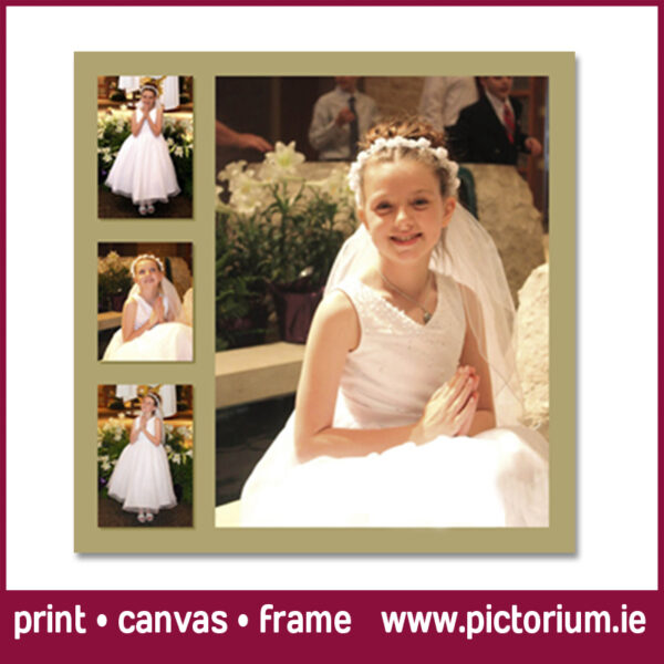 COMMUNION/CONFIRMATION PHOTO COLLAGE Inset Photos. Print, Canvas Framed. Pictorium Photoshop Monkstown Dublin We Design and Print Personalised Photo Collages. Unique designs. Canvas, Printed, Framed, Block Float, Frame. Delivered all around Ireland. Communion Confirmation Bedroom Wall Art