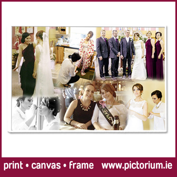 WEDDING PHOTO COLLAGE BRIDESMAIDS GIFT. Print, canvas Framed.Pictorium Photoshop Monkstown Dublin We Design and Print Personalised Photo Collages. Unique designs. Canvas, Printed, Framed, Block Float, Frame. Delivered all around Ireland. Birthday, Anniversary, Engagement, Wedding, Mothers Day, Fathers Day, Valentines Day, Christmas Gifts