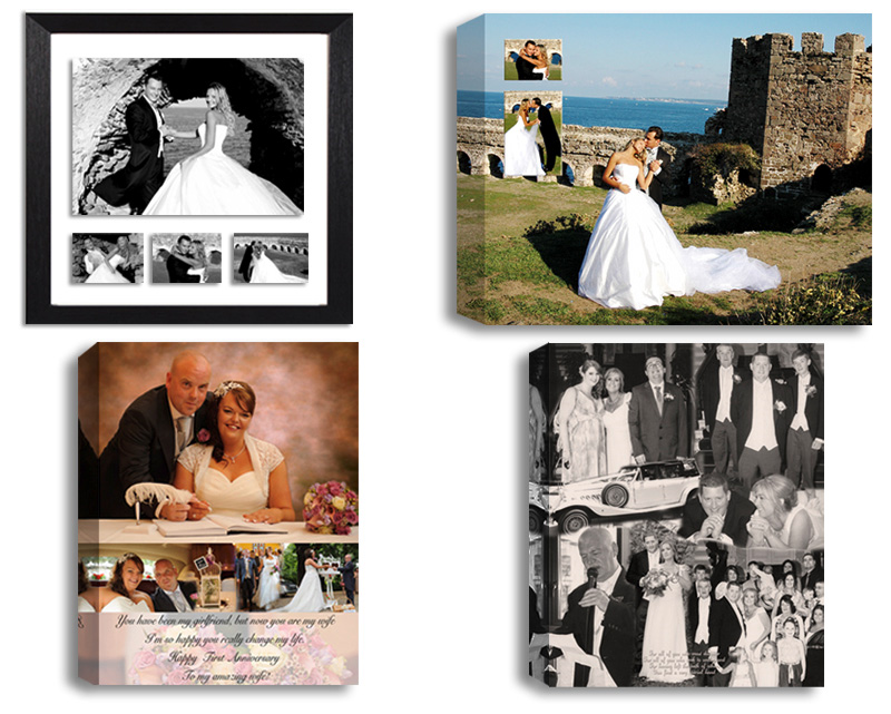 Wedding Anniversary Engagement photos and Photo Collages designed and printed on Canvas, Framed, Float Frame, Block. Digital Alterations Editing and Retouching Photo Printing Pictorium Photoshop Monkstown Dublin Photo Gift Ideas