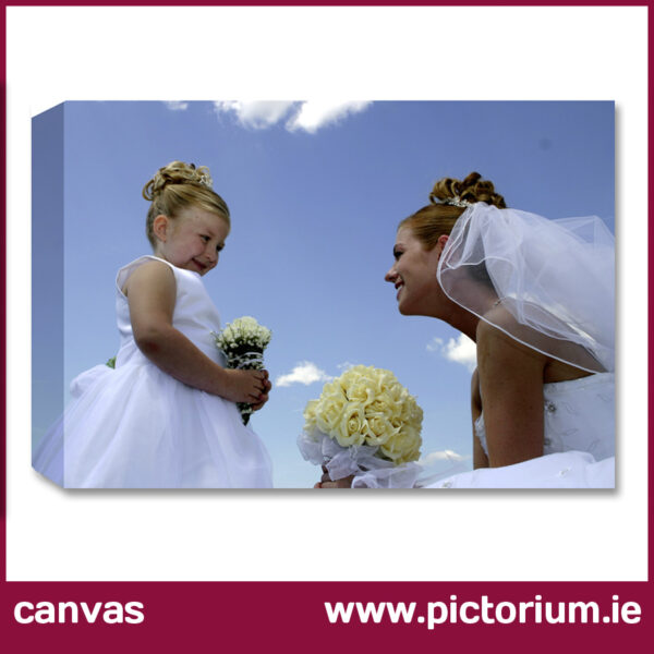CANVAS Wedding Canvas Bride & Flowergirl Pictorium Photoshop Monkstown Dublin Photo Printing, Canvas, Ready made Frames and Bespoke Frames