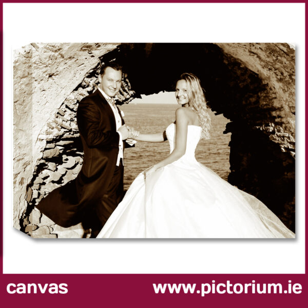 CANVAS Sepia Wedding Canvas Bride & Groom Pictorium Photoshop Monkstown Dublin Photo Printing, Canvas, Ready made Frames and Bespoke Frames