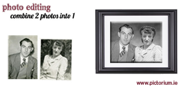 PHOTO RESTORATION_Editing Retouching Services_Add Person to Photo, Pictorium_Monkstown_Dublin Photo Printing_Torn_Water Damaged_Faded_Creased_Blackrock_Dun Laoghaire BLOG DUBLIN PHOTO EDITING RETOUCHING SERVICESParents Photo. Add person to photo - combine two photos. The Pictorium Photo Restoration Editing Digital Manipulation & Touch up of photos, Remove Add People & Objects, Change backgrounds, Torn Damaged Faded Creased Water Damaged Photos Professionally restored and Printed onto Paper, Canvas & Framed in one of our many Photo Frames. We work with customers Nationwide