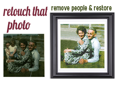 DUBLIN PHOTO EDITING RETOUCHING SERVICES Remove person from photo and restore. The Pictorium Photo Restoration Editing Digital Manipulation & Touch up of photos, Remove Add People & Objects, Change backgrounds, Torn Damaged Faded Creased Water Damaged Photos Professionally restored and Printed onto Paper, Canvas & Framed in one of our many Photo Frames. We work with customers Nationwide2