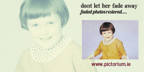PHOTO RESTORATION_Faded Photo_Pictorium_Monkstown_Dublin Photo Printing_Restore Repair my photo_Torn_Water Damaged_Faded_Creased_Blackrock_Dun Laoghaire BLOG PHOTO RESTORATION Faded and discoloured photo. Restore, Retouch & Edit your photographs / photos by the experts at Pictorium Photoshop Monkstown Dublin Ireland. We work with customers Nationwide. Repair/Clean photos, Repair/Fix tears, cracks, creases & scratches, Remove stains, smudges, water damage, discolouration, Restore faded or dark photos, Piece together & restore ripped and torn photos. We also restore very badly damaged photos, restoring faces, body and backgrounds. Restore & print your photos wonderful as a present / gift or fill your home with everlasting memories. Order By Phone (01) 284 6106 • Via Email info@pictorium.ie • or Call into our Shop. 2